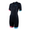 Vista frontal del trisuit Activate+ de manga corta para mujer de ZONE3 en negro, con el logotipo azul de ZONE3, cremallera frontal y puños en rosa y azul en mangas y perneras.
