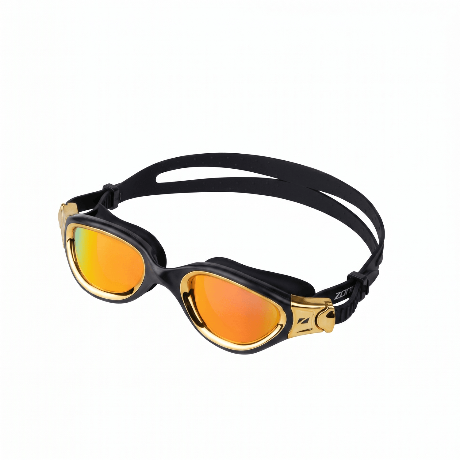Gafas de Natación Venator-X en negro/dorado metálico, sobre fondo blanco de estudio
