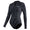 Fato de mergulho Yulex® de neoprene azul para mulher com mangas compridas.