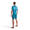 Persona con un trisuit turquesa, sobre fondo blanco