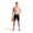 Hombre con el jammer de Zone3 en negro y turquesa, sosteniendo un gorro de natación naranja, sobre fondo blanco