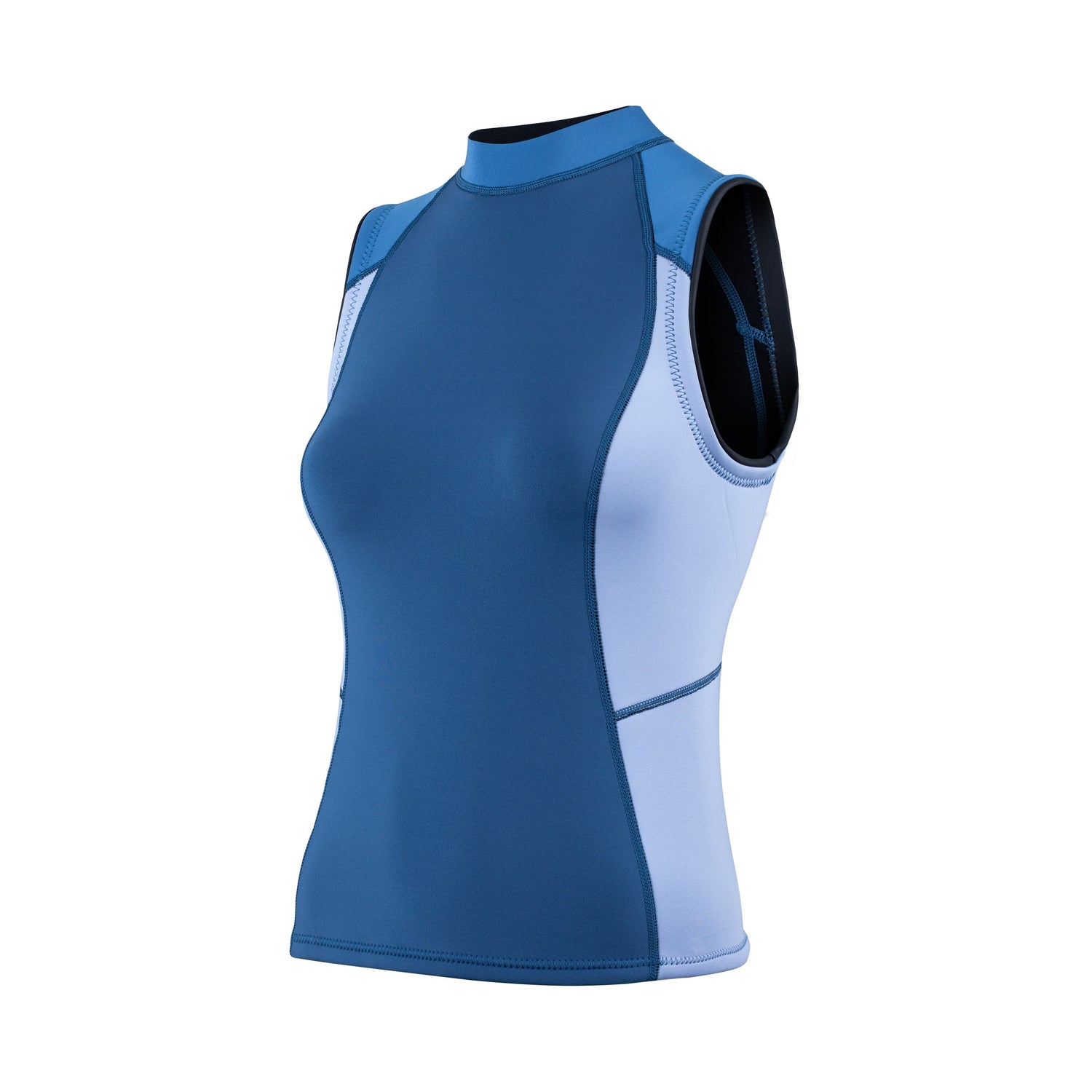 Colete de mulher em neoprene azul Yulex®